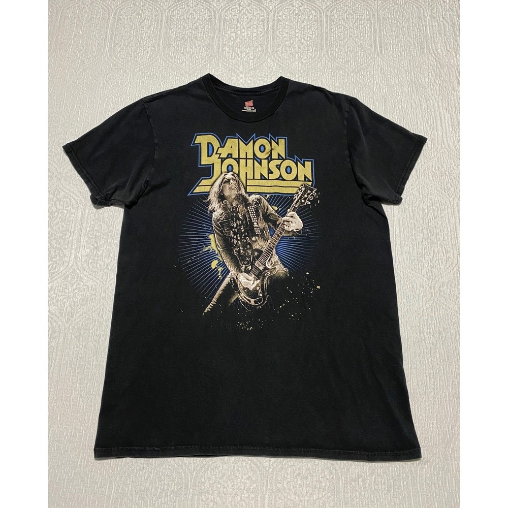 Damon Johnson Guitarist Graphic T-Shirt Black Rock Band Concert Tour Tee‎
